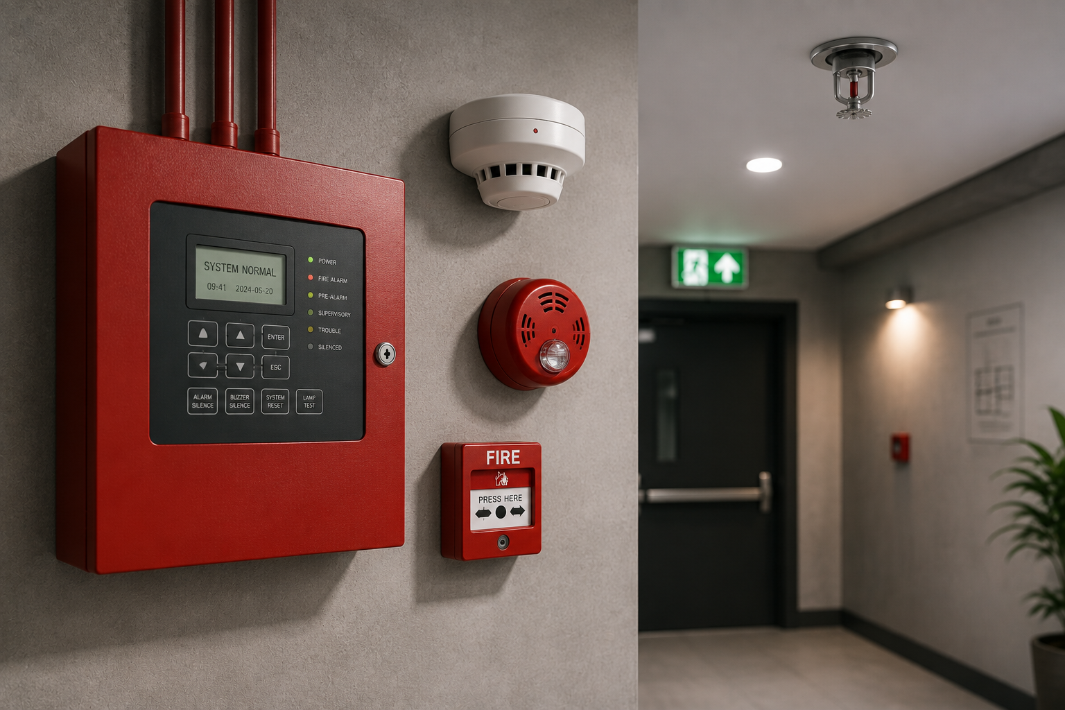 Commercial fire alarm and fire safety system